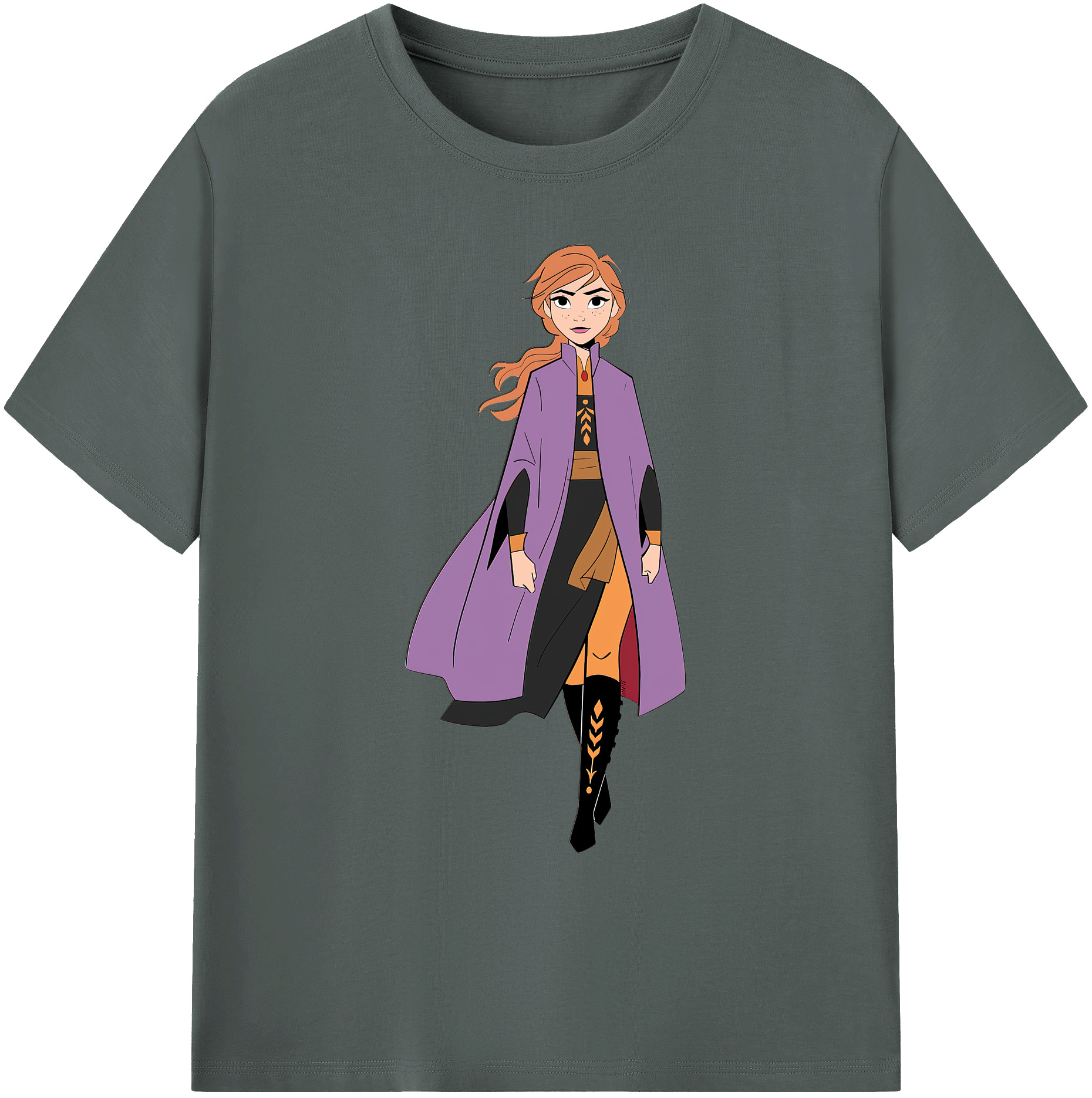 （画像用） アナと雪の女王 アンナ エルサ Frozen Anna Elsa 綿100％ メンズ半袖Tシャツ｜肌触りやわらか＆通気性